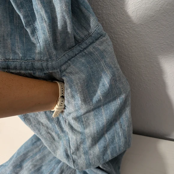 Prana Wayfarers striped hemp blend romper sz L - Picture 5 of 9